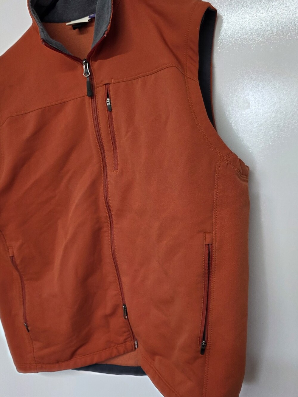 Ibex Peak Climawool Mens Rust Outdoor Mock Neck Shak Full Zip Vest Size XL